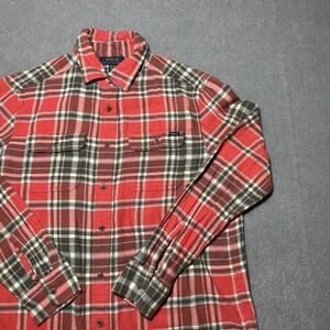 Polo Ralph Lauren Shirt Youth Boys Large 14-16 Red Plaid Flannel Button up‎
